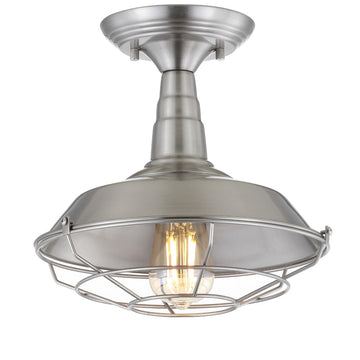 Gabe 10.2" Metal LED Semi Flush Mount - JONATHAN Y